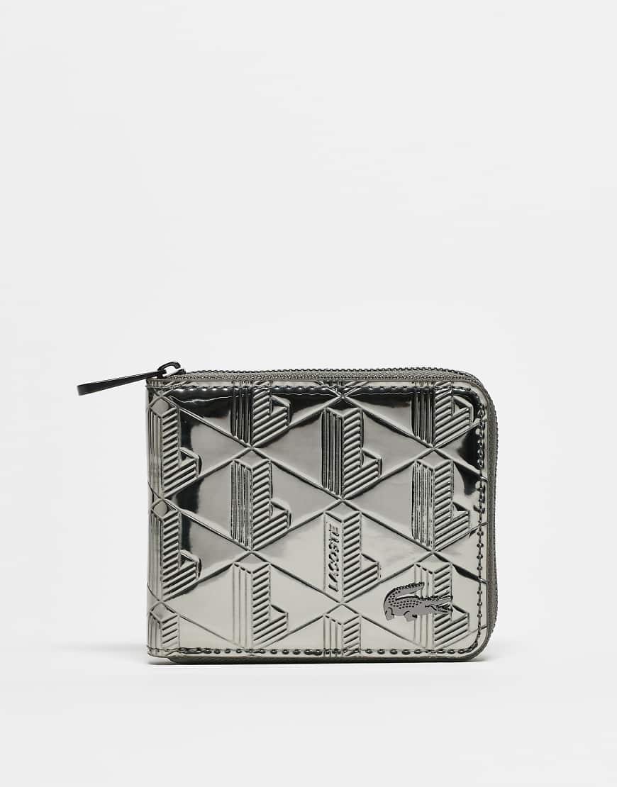 Lacoste - Geldbörse in Silber mit Reißverschluss-Grau Lacoste - Geldbörse in Silber mit Reißverschluss-Grau von Lacoste