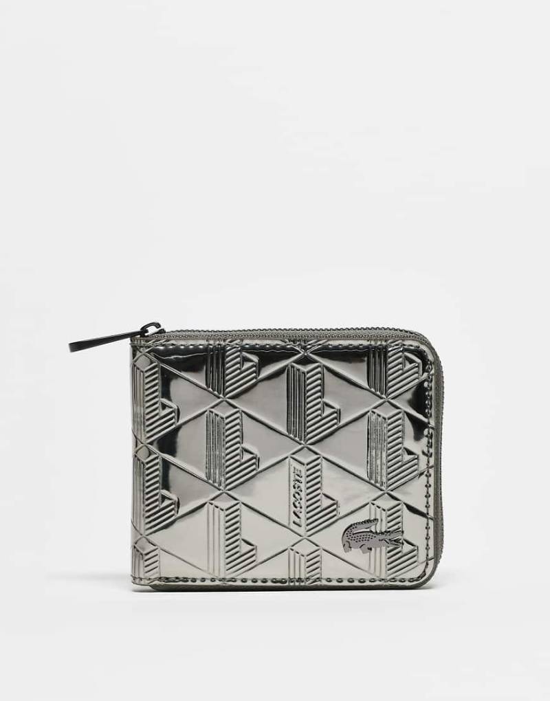Lacoste - Geldbörse in Silber mit Reißverschluss-Grau von Lacoste