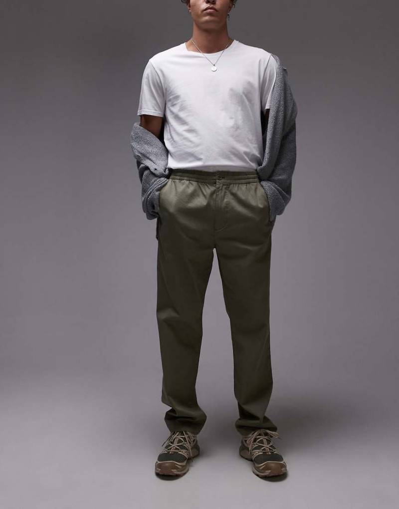 Lacoste - Gerade geschnittene Hose in Khaki-Grün von Lacoste