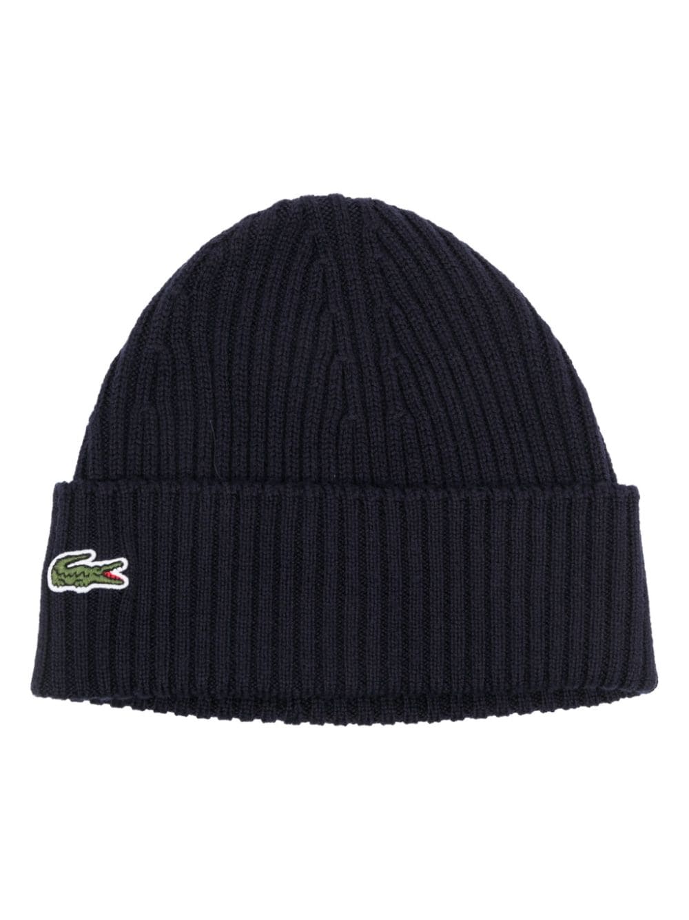 Lacoste Gerippte Beanie mit Logo-Patch - Blau von Lacoste