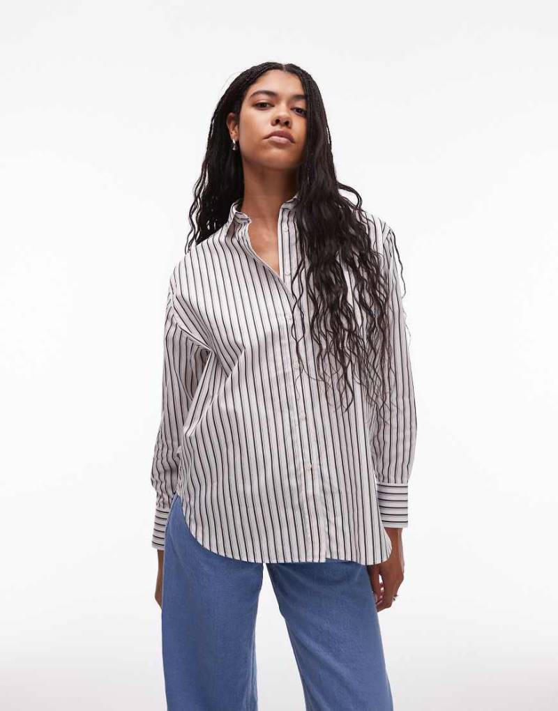 Lacoste - Gestreifte Hemdbluse in Weiß von Lacoste