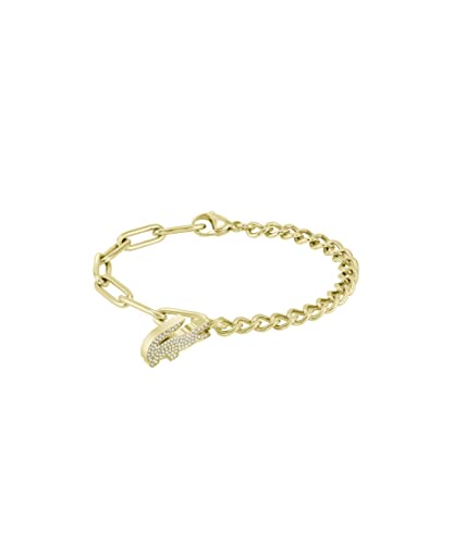 Lacoste Gliederarmband für Damen Kollektion CROCODILE in Gelbgold mit einem Krokodil-förmigen Charm - 2040147 von Lacoste