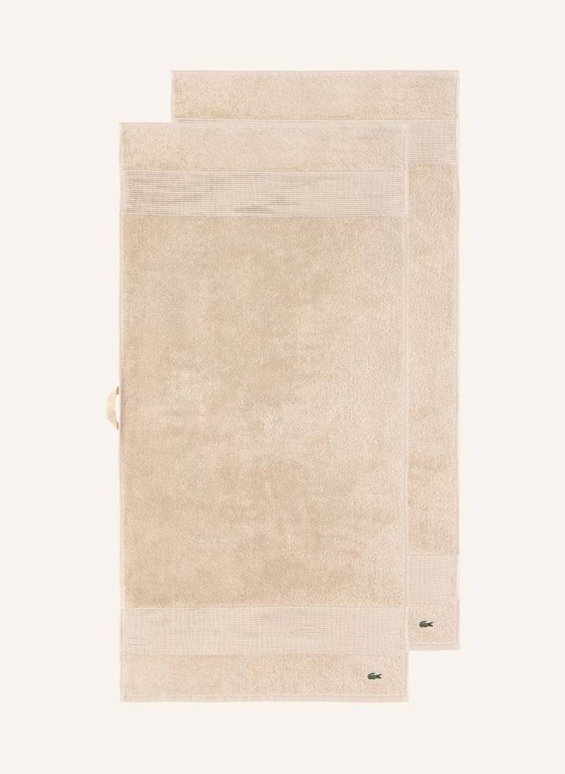 Lacoste Handtuch 2er Set Llecroco beige von Lacoste