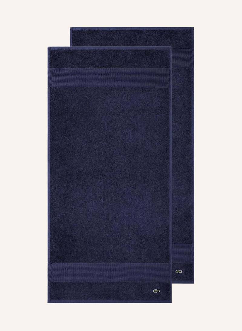 Lacoste Handtuch 2er Set Llecroco blau von Lacoste