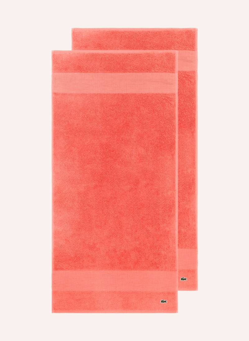 Lacoste Handtuch 2er Set Llecroco orange von Lacoste