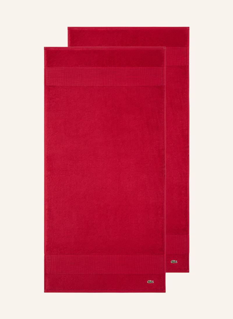 Lacoste Handtuch 2er Set Llecroco rot von Lacoste