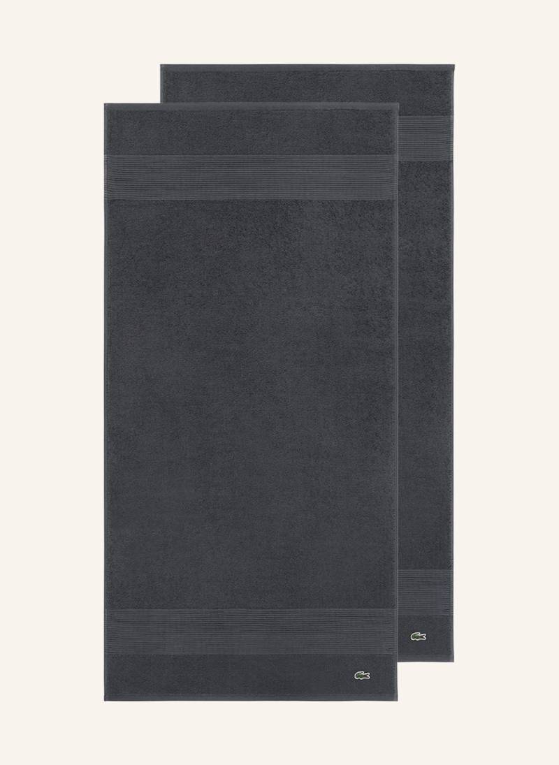 Lacoste Handtuch 2er Set Llecroco schwarz Lacoste Handtuch 2er Set Llecroco schwarz von Lacoste