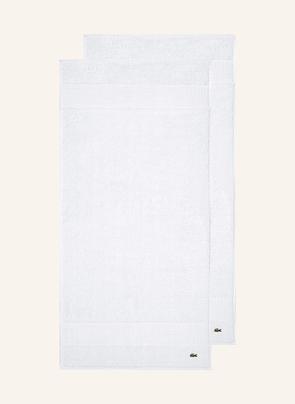 Lacoste Handtuch 2er Set Llecroco weiss von Lacoste