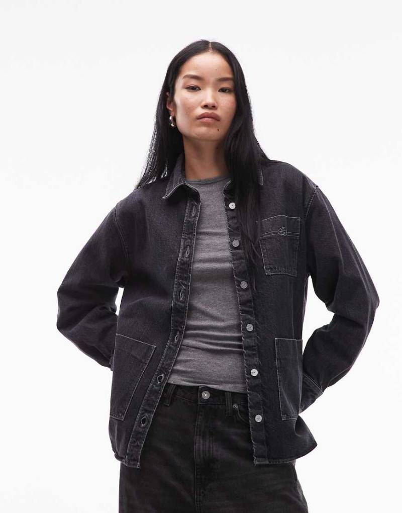 Lacoste - Hemdjacke in verwaschenem Schwarz Lacoste - Hemdjacke in verwaschenem Schwarz von Lacoste