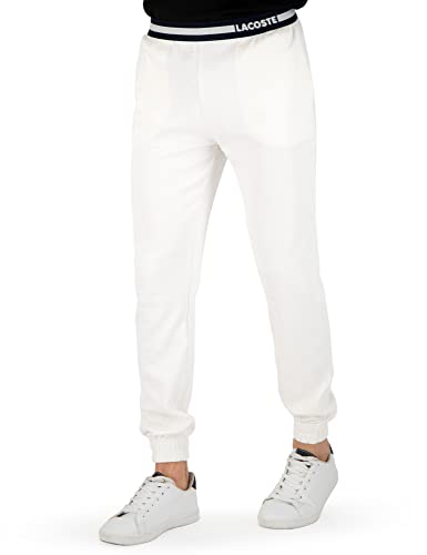 Lacoste Herren 3H9952 Pyjamahose, Männer Freizeithose,Sweatpants,Loungewear,Homewear,Weiß,L von Lacoste