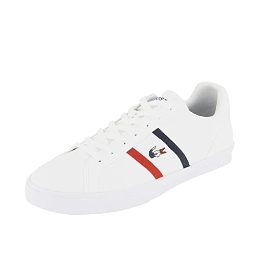 Lacoste Herren 45cma0055 Vulcanized Sneaker, Wht NVY Re, 42 EU von Lacoste