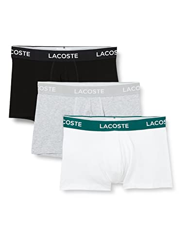 Lacoste Herren 5H3389 Boxershorts, Noir/Blanc-Argent Chine, S (3er Pack) von Lacoste