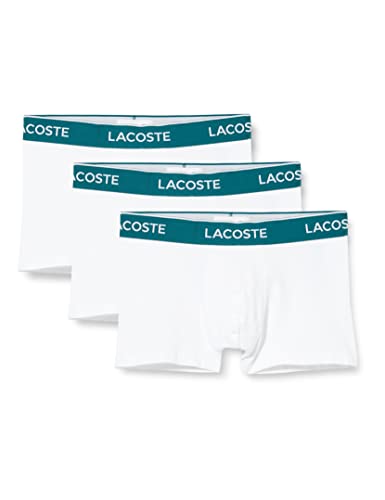 Lacoste Herren 5H3389 Short Boxer, Blanc, S (3er Pack) von Lacoste