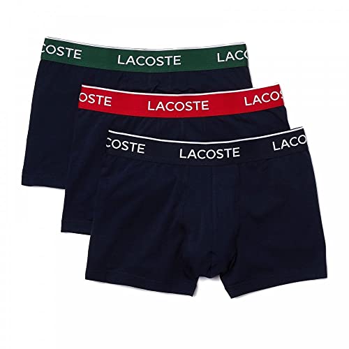 Lacoste Herren 5H3401 Boxer Shorts, Marine/Vert-Rouge-Marine, M (3er Pack) von Lacoste