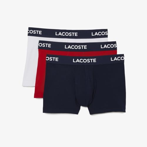 Lacoste Herren 5h7686 Underwear Trunk, Marineblau/Weiß/Rot, L von Lacoste