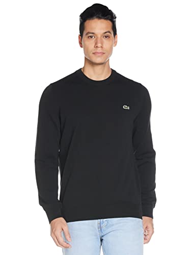 Lacoste Herren Pullover, Klassisch, Baumwolle, Noir, XL von Lacoste