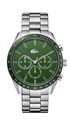 Lacoste Chronograph Quarz Uhr für Herren Kollektion Boston mit Silbernes Edelstahlarmband - 2011080 von Lacoste