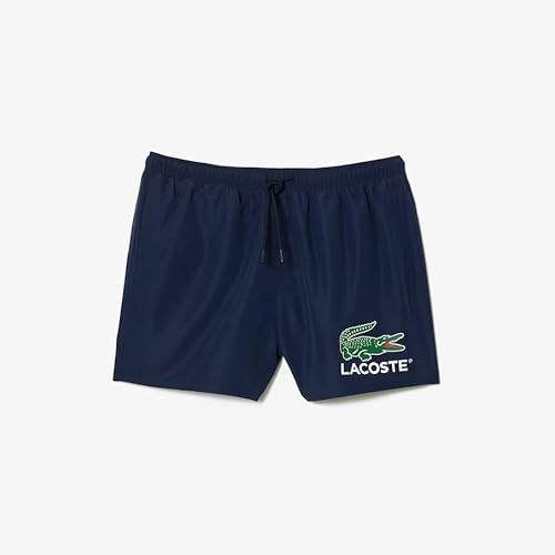 Lacoste Herren Badehose MH6912, Männer Beachshorts,Badeshorts,Schwimmhose,Regular Fit,Blau,M von Lacoste