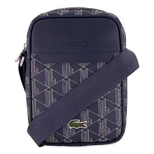 Lacoste Herren Beuteltasche VERTICAL CAMERA BAG, Handtasche,Umhängetasche,Schulterriemen,Tunnelzug,DUNKELBLAU/WEISS (M83),Einheitsgröße (One Size) von Lacoste