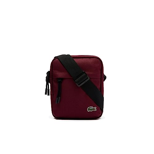 Lacoste Herren Beuteltasche VERTICAL CAMERA BAG, Handtasche,Umhängetasche,Schulterriemen,Tunnelzug,DUNKELROT (M36),Einheitsgröße (One Size) von Lacoste