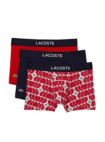 Lacoste Herren Boxershorts 5H5994, Männer 3er-Set,Untershosen,Pants,Shorts,Unterwäsche,Basics,kurz,Regular Fit,Rot,M von Lacoste