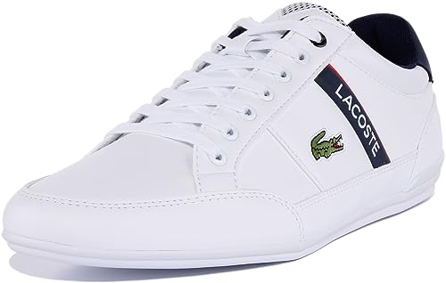 Lacoste Herren Chaymon 0120 2 CMA Sneakers, Wht/NVY/Red, 42.5 EU von Lacoste