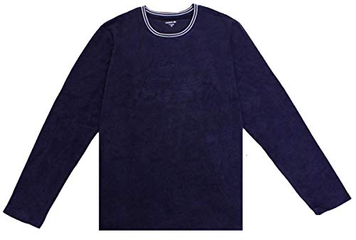 Lacoste Herren Crewneck, Frottee, Dunkelblau, M von Lacoste