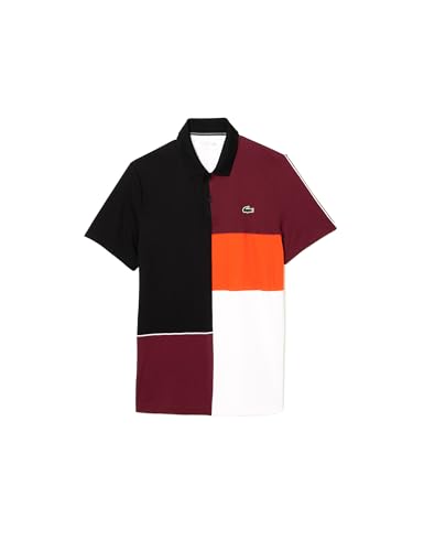 Lacoste Herren DH1082 Regular-Fit-Poloshirt von Paris, Noir/ZIN-Blanc-Sunrise, S von Lacoste