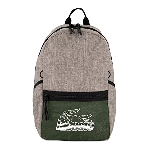 Lacoste Herren Fashion Rucksack Backpack,100% recyceltes Polyester, Rucksack Backpack modisch,GRAU/GRÜN (L62),Einheitsgröße (One Size) von Lacoste