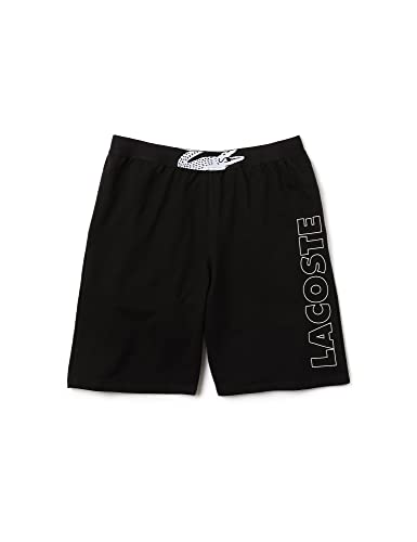 Lacoste Herren GH1288 kurzeHose, Männer Freizeit-Shorts,Regular Fit,Black/White (258),XL von Lacoste