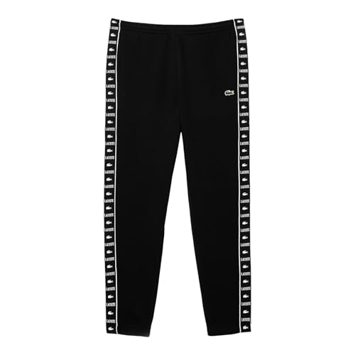 Lacoste Herren Hose Sporthose Jogginghose Trainingshose mit Logostreifen, Farbe:Schwarz, Artikel:-031 Noir, Größe:2XL von Lacoste