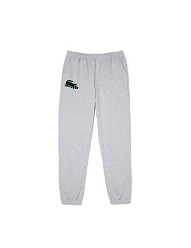 Lacoste Herren Jogginghose 3H5422, Männer Freizeithose,Sweatpants,Loungewear,Homewear,Regular Fit,Grau,L von Lacoste