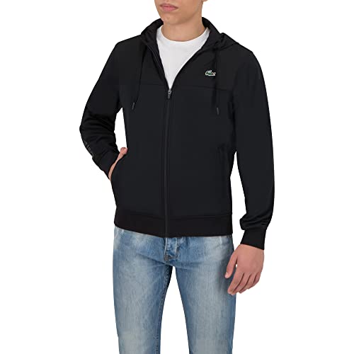 Lacoste Herren Kapuzenjacke SH3462, Männer Zip Hoodie,Kapuzenpullover,Sweatjacke,Regular Fit,Schwarz,2 von Lacoste