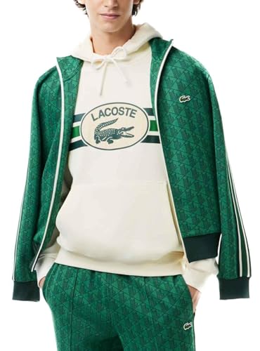 Lacoste Herren Kapuzenpulli SH1413, Männer Kapuzenpullover,Hoodie,Sweatshirt,Logo,Regular Fit,Weiß,9 (4XL) von Lacoste