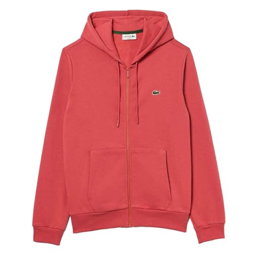 Lacoste Herren-Kapuzenpullover mit Krokodil-Reißverschluss, rot, XS von Lacoste