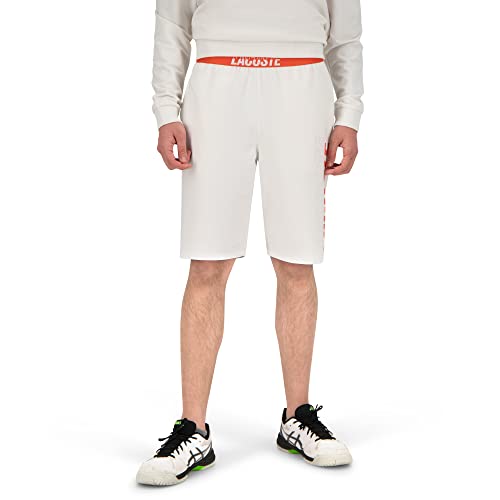 Lacoste Herren Kurze Trainingshose GH5960, Männer Sportshorts,Freizeithose,Regular Fit,Weiß,L von Lacoste