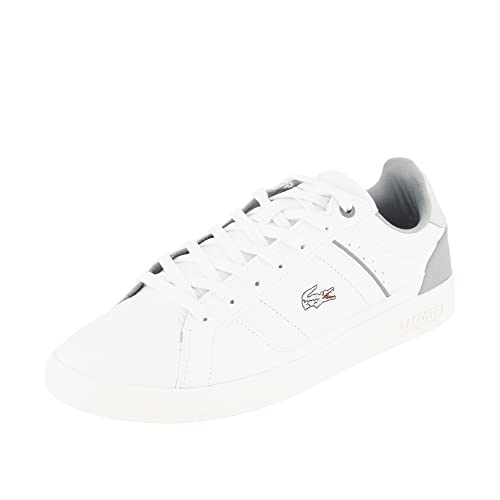 Lacoste Herren Low-Top Sneaker Europa PRO 123 2 SMA, Männer Halbschuhe,Strassenschuhe,Sportschuhe,Freizeitschuhe,Weiss/GRAU (081),45 EU / 10.5 UK von Lacoste