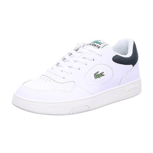 Lacoste Herren Low-Top Sneaker T-Clip 0120 2 SMA, Männer Halbschuhe,schnürschuhe,schnürer,Business,Freizeit,WHT/DK GRN (1R5),42.5 EU / 8.5 UK von Lacoste