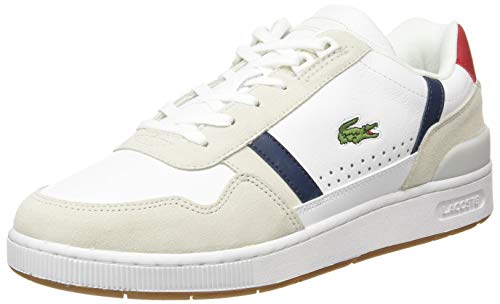 Lacoste Herren Low-Top Sneaker T-Clip 0120 2 SMA, Männer Halbschuhe,schnürschuhe,schnürer,Business,Freizeit,WHT/NVY/RED (407),40 EU / 6.5 UK von Lacoste