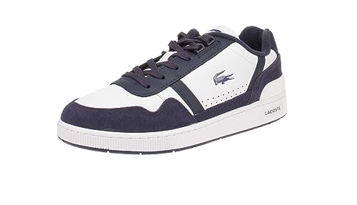 Lacoste Herren Low-Top Sneaker T-Clip 223 3 SMA, Männer Halbschuhe,Turnschuhe,Laufschuhe,schnürschuhe,schnürer,Weiss/Marineblau (042),42 EU / 8 UK von Lacoste