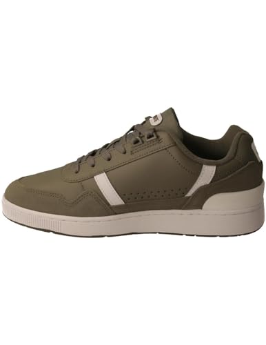 Lacoste Herren Low-Top Sneaker T-Clip 223 6 SMA, Männer Halbschuhe,Freizeitschuhe,Turnschuhe,Laufschuhe,schnürschuhe,Khaki/Weiss (255),46 EU / 11 UK von Lacoste