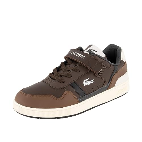 Lacoste Herren Low-Top Sneaker T-Clip VLC 223 1 SMA, Männer Halbschuhe,Klettverschluss,straßenschuhe,Dunkelbraun/SCHWARZ (257),43 EU / 9 UK von Lacoste