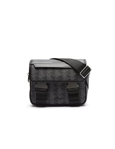 Lacoste Herren Nh3787lx Messenger Bag, Monogram schwarz grau, Einheitsgröße von Lacoste