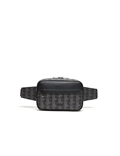 Lacoste Herren Umhängetasche Body Bag,Lederimitat (100% PVC),23x15.5x5cm, Handtasche Schultertasche,SCHWARZ/GRAU (H45),Einheitsgröße (One Size) von Lacoste