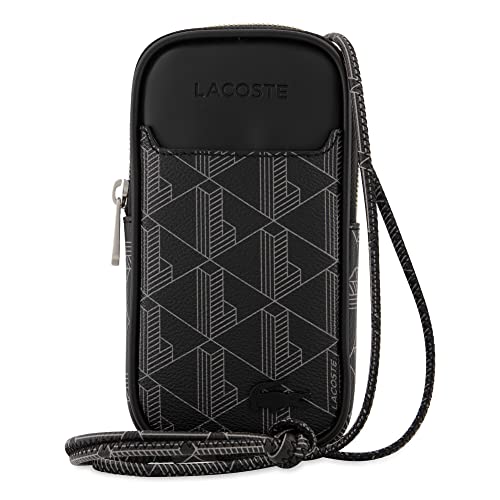 Lacoste Herren Nh4135lx Brieftasche, Monogram schwarz grau, Einheitsgröße von Lacoste