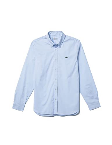 Lacoste Herren Oberhemd Langarm CH2933, Männer Hemd,Button-down,einfarbig,Regular Fit,Blau,41 von Lacoste
