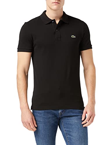 Lacoste Herren Polo-Shirt Kurzarm PH4012, Männer Polo-Hemd,2 Knopf,Slim Fit,Schwarz,3 von Lacoste