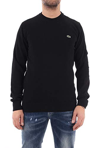 Lacoste Herren Pullover Rundhals AH2193, Männer Basic Strickpulli,Regular Fit,Schwarz,3 (S) von Lacoste