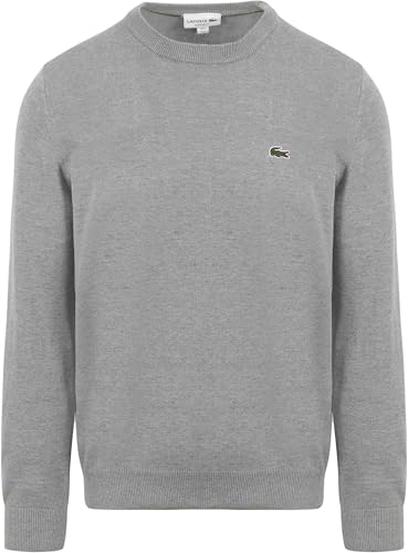 Lacoste Herren Pullover Rundhals AH0128, Männer Basic Strickpulli,Regular Fit,Grau,5 (L) von Lacoste