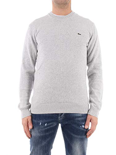 Lacoste Herren Pullover Rundhals AH2193, Männer Basic Strickpulli,Regular Fit,Grau,7 (XXL) von Lacoste